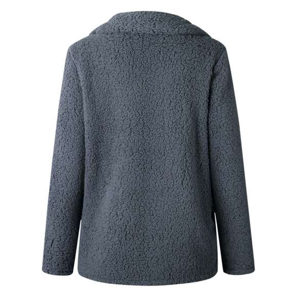 Gray Fleece Coat Jacket - Picture 5 of 7